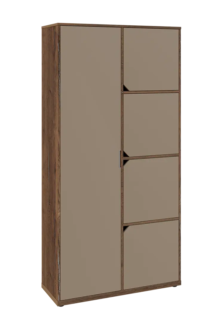 KSR6-82 L skříň šatní, 1x výsuvné ramínko, 4x dvířka, 2053x1022x400 mm, provedení levé, dub halifax